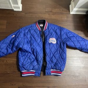 Vintage Clippers Reversible Jacket XL Quilted Blue Black